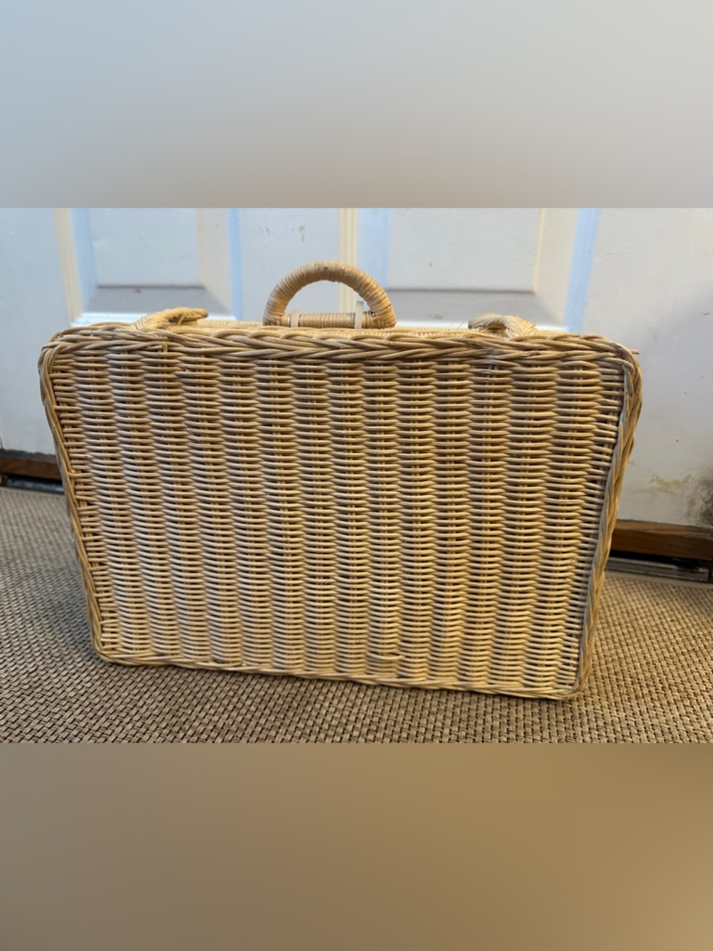 Wicker Picnic Basket Briefcase - Natural Rattan